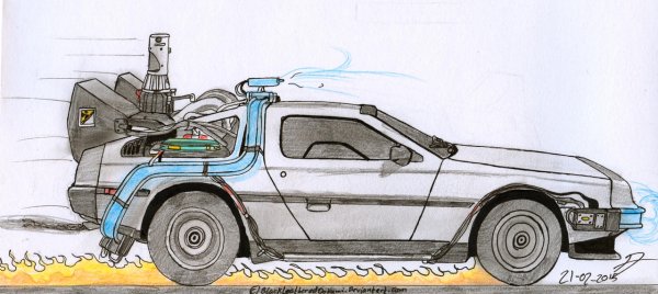 Делориан назад в будущее 1 нарисовать