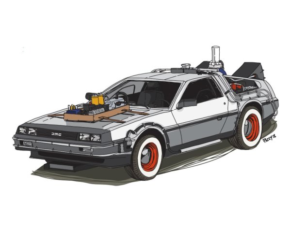 Раскраска Делориан машина