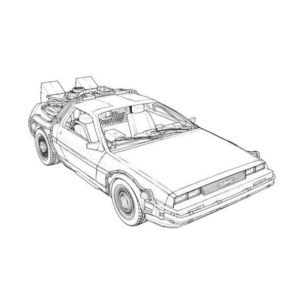 Делориан машина времени арт