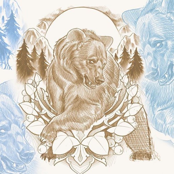 Медведь стилизация