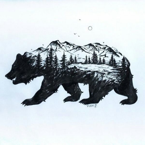 Медведь черно белый