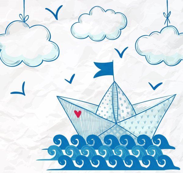 Фон кораблики бумажные