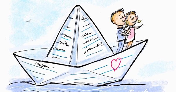 Кораблики бумажные Рисованные