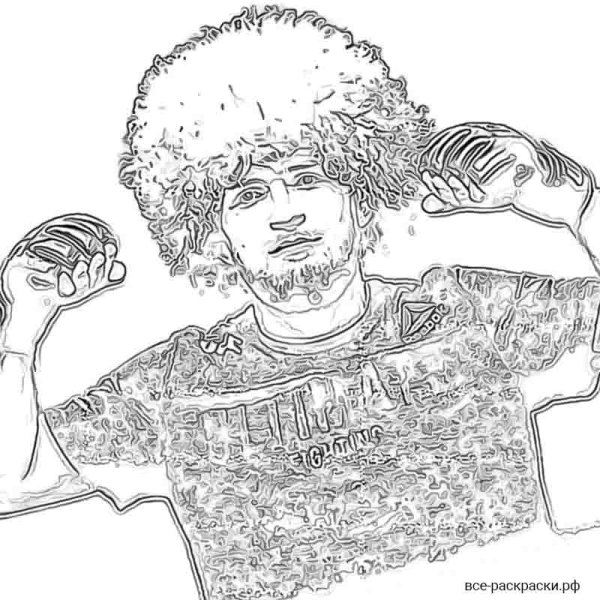 Портрет Хабиба Нурмагомедова карандашом