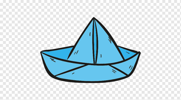 Бумажный кораблик на прозрачном фоне