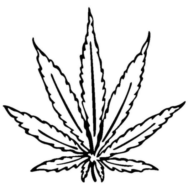 Лист канабиса контур