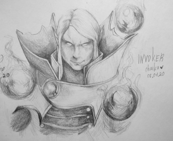 ИНВОКЕР дота 2 карандашом