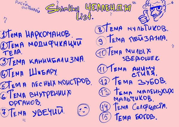 Идеи для рисунков список