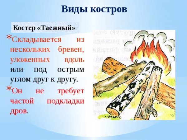 Вид костра Таежный рисунок