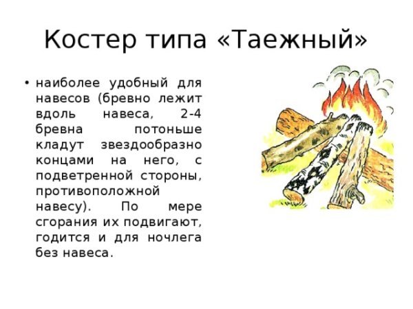 Таежный охотничий костер