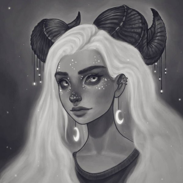 Девушка демон для срисовки