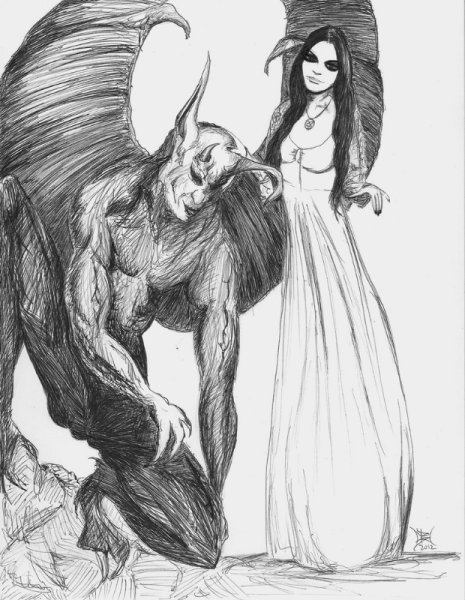 Рисунки для срисовки демоны девушки