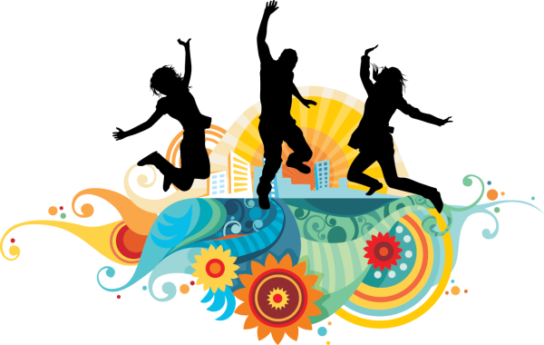 Цветные силуэты людей