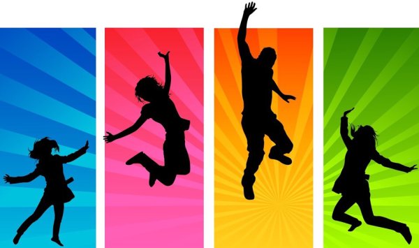 Силуэты танцующих людей