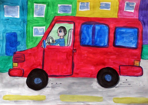 Девушка за рулем вектор