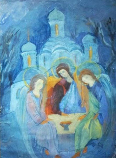 Прорись иконы Троица Рублева