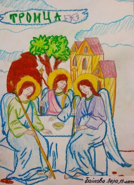 Прорись иконы Троица Рублева