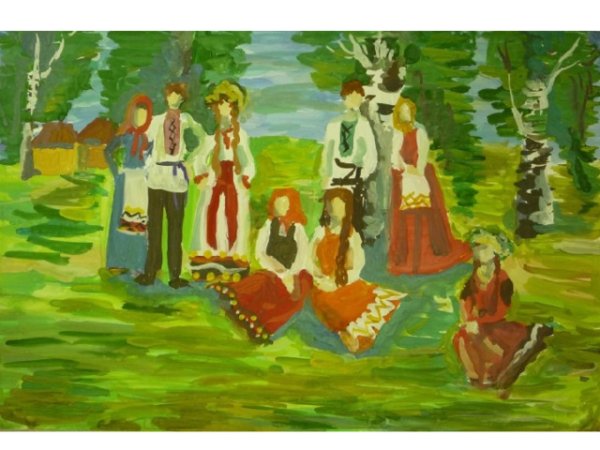 Троица детский рисунок