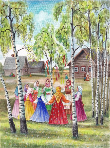 Праздник Троица рисунок детский