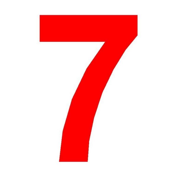 Цифра 7 красная