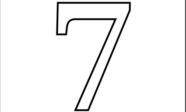 Цифра 7 прозрачная