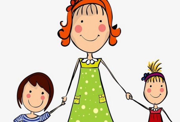 Мама с ребенком мультяшные