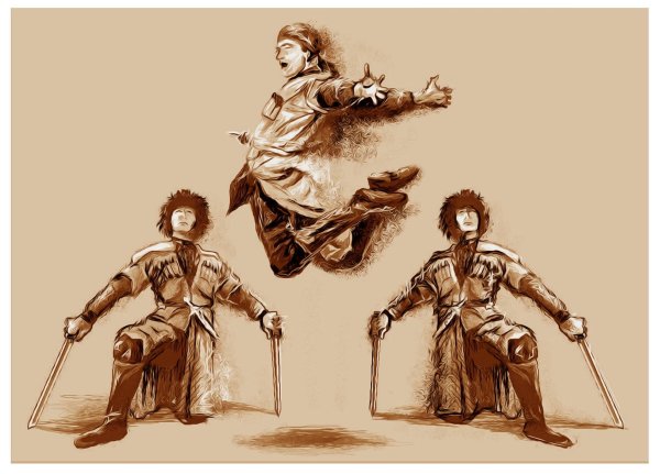 Кавказские танцы иллюстрация