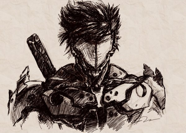 Райден Metal Gear карандашом