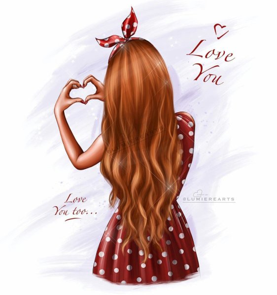 Девочка со спины карандашом