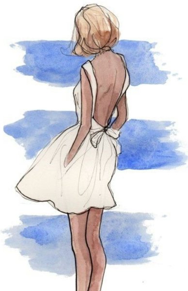 Картинки для срисовки девушки со спины