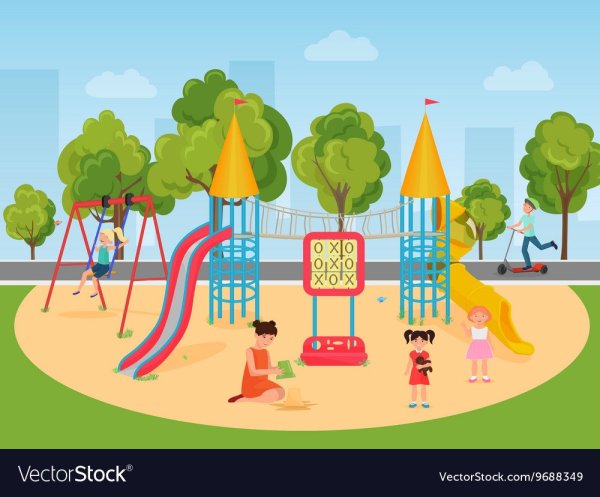 Детская площадка раскраска для детей