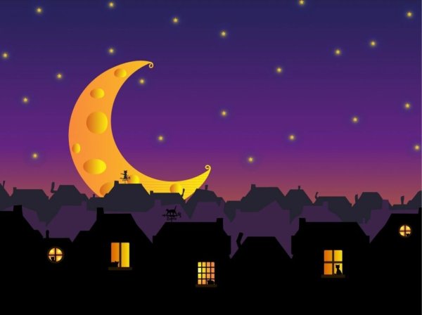 Месяц мультяшный