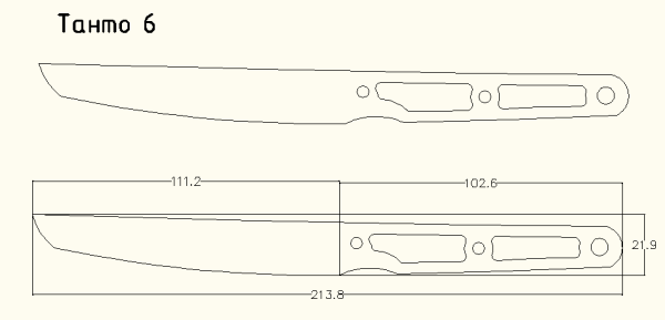 Японский меч танто чертеж