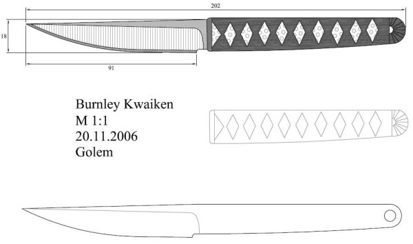 Чертёж ножа танто из стандофф 2