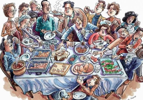 Застолье раскраска