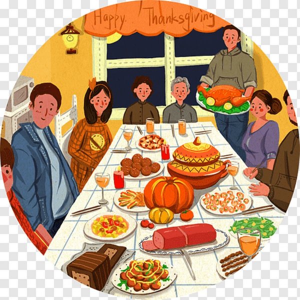 Семейный ужин за круглым столом