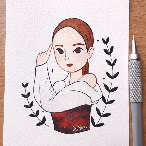 Нарисовать рисунок скетчбуке девочку