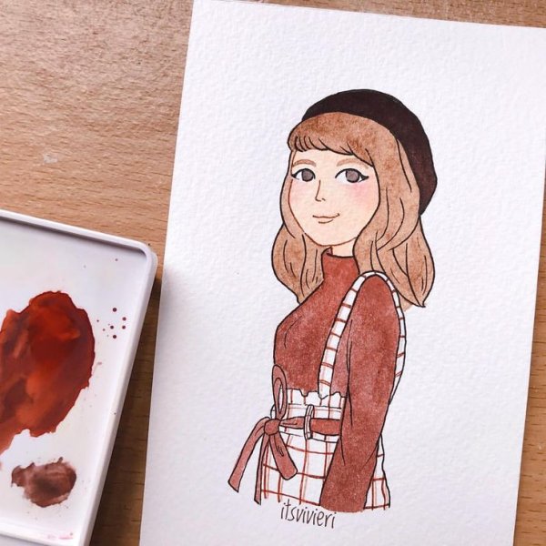 Рисунки в скетчбук девушки легко