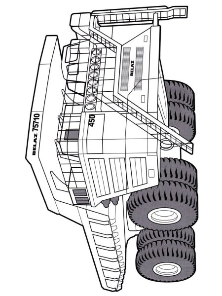 Раскраски карьерный самосвал БЕЛАЗ