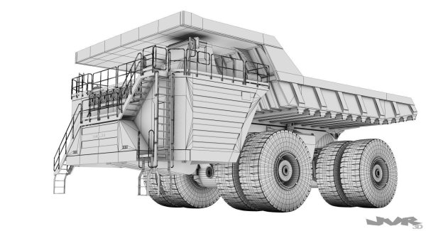 Самосвал Komatsu 730e чертеж