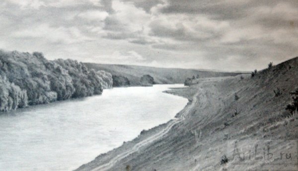 Река Дон карандашом