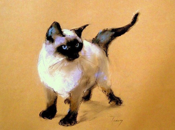 Домашнее животное гуашью