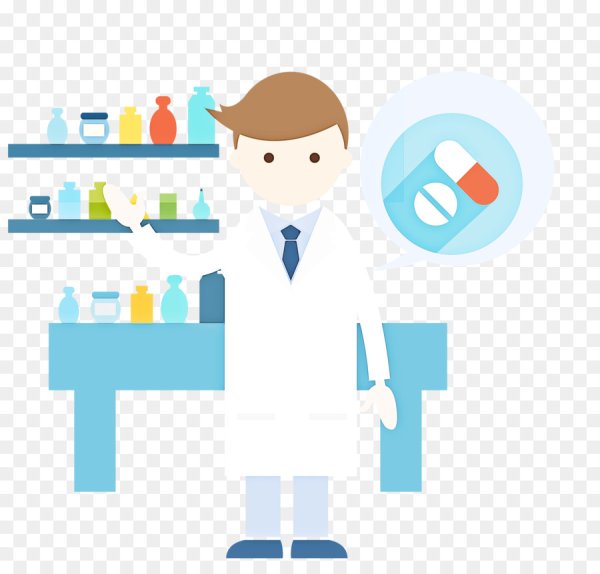 Фармацевт на прозрачном фоне