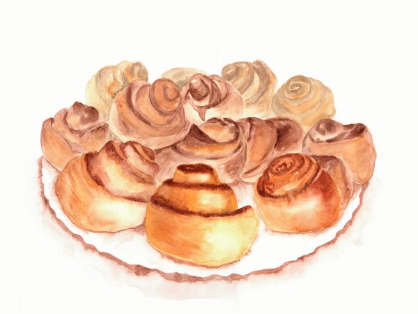 Выпечка акварелью