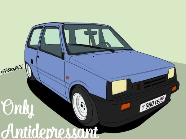 Нарисовать ВАЗ 1111 Ока