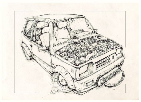 Срисовывать машины ВАЗ Ока