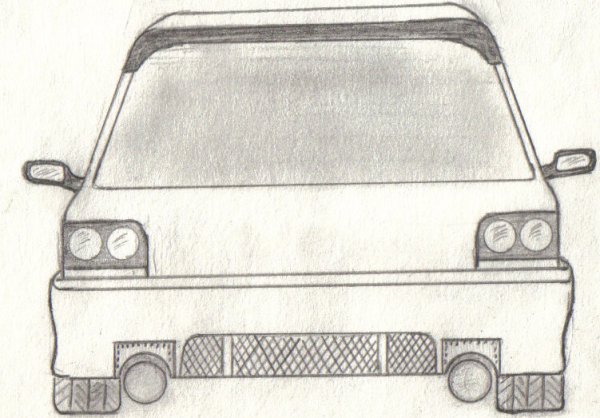 Ока машина рисунок карандашом