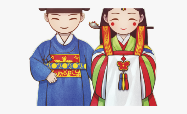 Национальный костюм корейцев рисунок