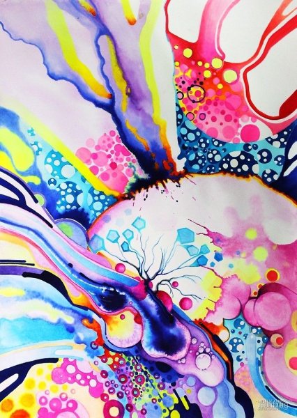 Абстракция гуашью