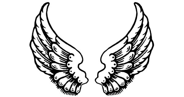 Крылышки трафарет